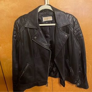 Michael Kors black leather jacket.  Excellent condition.